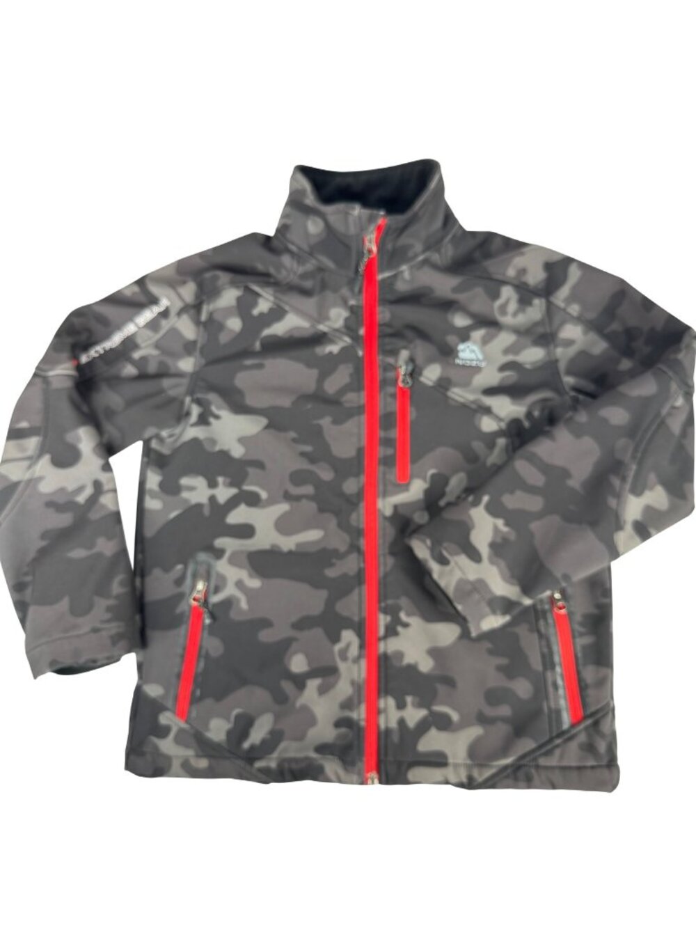 Snozu Youth Softshell Jacket M Camouflage Pattern Black & Gray Red OAS05C